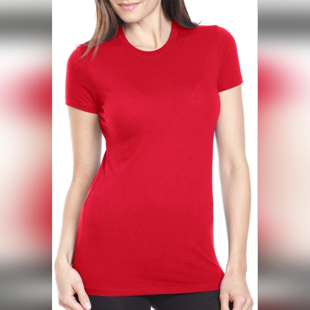 Dickies Girl Junior's Small Red Short Sleeve T Shirt Crew Neck Cotton Blend Top